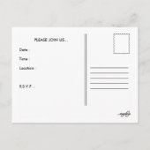 retro pizzafeestje uitnodiging briefkaart (Achterkant)