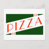 retro pizzafeestje uitnodiging briefkaart (Voorkant)