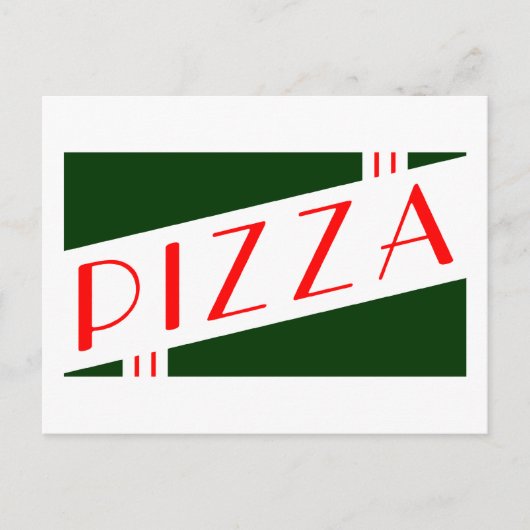 retro pizzafeestje uitnodiging briefkaart (Voorkant)