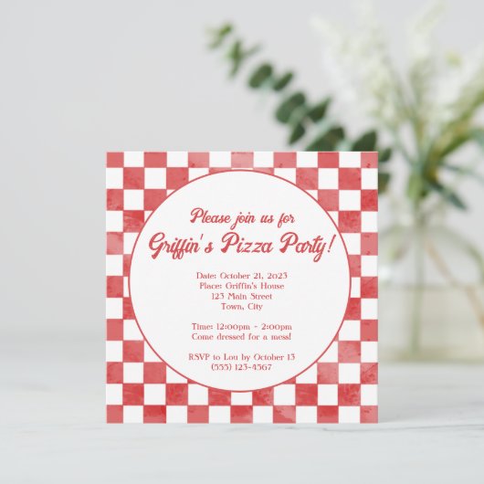 Retro Pizzeria Pizza Party Italiaans Verjaardagsfe Kaart (Staand voorkant)