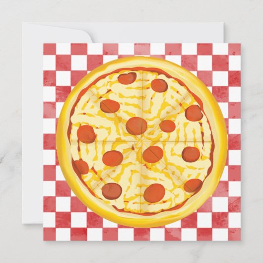 Retro Pizzeria Pizza Party Italiaans Verjaardagsfe Kaart (Achterkant)