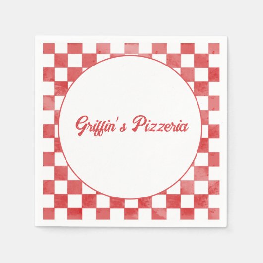 Retro Pizzeria Pizza Party Italiaans Verjaardagsfe Servet (Voorkant)