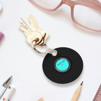 Retro plaatlabel op maat sleutelhanger