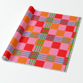 Retro Plaid  Cadeaupapier (Uitgerold)