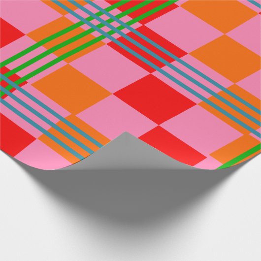 Retro Plaid  Cadeaupapier (Hoek)