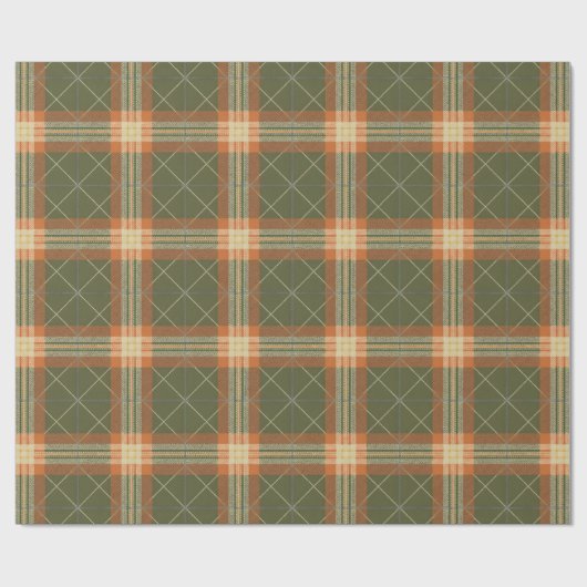 Retro Plaid Mid-Century Holiday Cadeaupapier (Vlak)