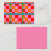 Retro Plaid  Notitiekaartje (Voorkant / Achterkant)