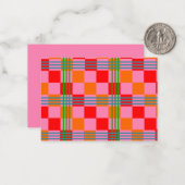 Retro Plaid  Notitiekaartje (Voorkant / Achterkant in situ)