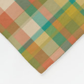 Retro Plaid Pattern in Kleuren met Initiaal Fleece Deken (Hoek)
