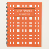 Retro Plaid Sinaasappel en White Planner (Voorkant)