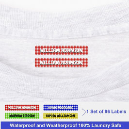 Retro Plaid Waterdichte Naamlabels Voor Kleding Labels