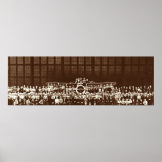 RETRO PLANE AND AIR FORCE CREW 1941 Wall Art Poster