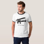 Retro Plane Silhouette Vliegtuig Aangepaste tekst T-shirt (Voorkant volledig)