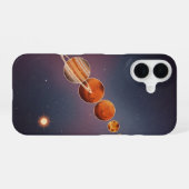 Retro Planeet Parade iPhone 16 Hoesje (Achterkant horizontaal)