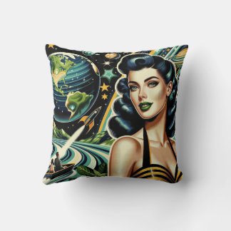 Retro Planeet Pin-Up Kussen