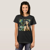 Retro Planeet Pin-Up T-shirt (Voorkant volledig)
