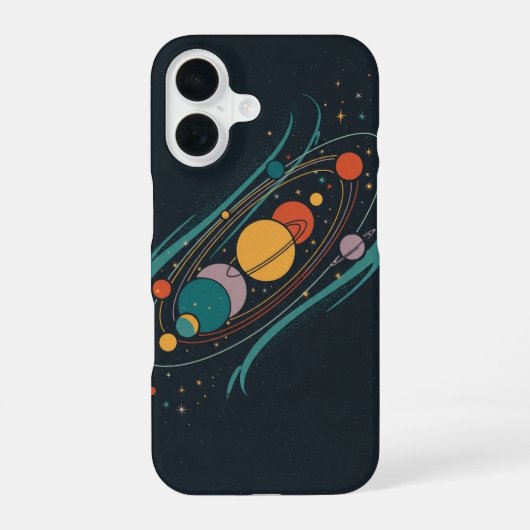 Retro Planeetuitlijning iPhone 16 Hoesje (Achterkant)