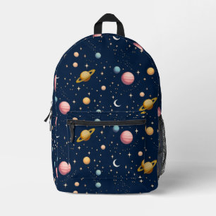Retro Planeten en Sterren Patroon Bedrukte Rugzak