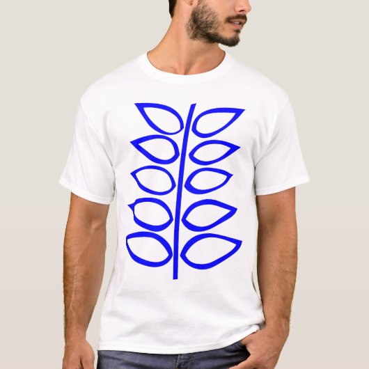 Retro-Plant - blauw T-shirt (Voorkant)