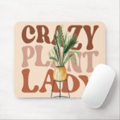 Retro Plant Lady Waterverf Planten Typografie Muismat (Met muis)