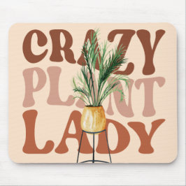 Retro Plant Lady Waterverf Planten Typografie Muismat