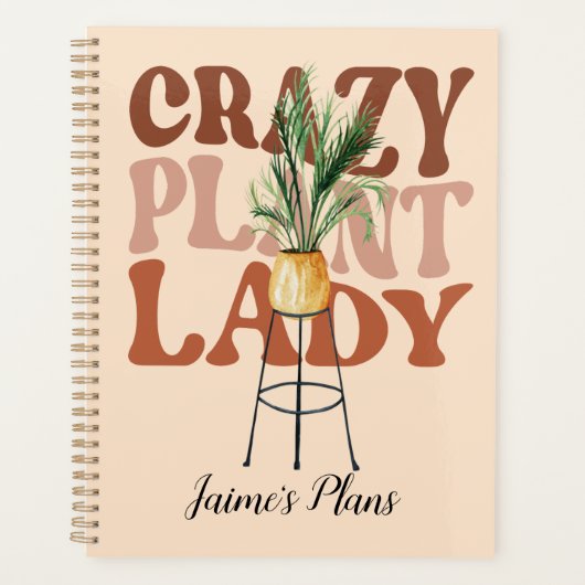 Retro Plant Lady Waterverf Planten Typografie Planner