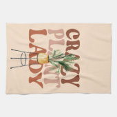 Retro Plant Lady Waterverf Planten Typografie Theedoek (Horizontaal)