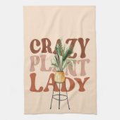 Retro Plant Lady Waterverf Planten Typografie Theedoek (Verticaal)