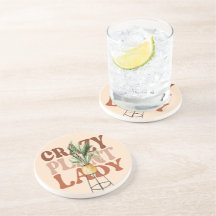 Retro Plant Lady Waterverf Planten Typografie