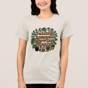 Retro Plant Moeder SVG Esthetiek Tri-Blend Shirt