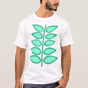 Retro Plant-schaduwen van groen T-shirt