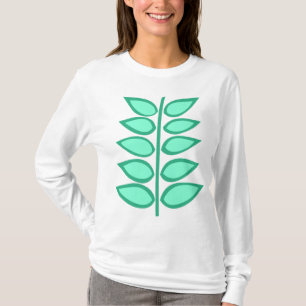 Retro Plant-schaduwen van groen T-shirt