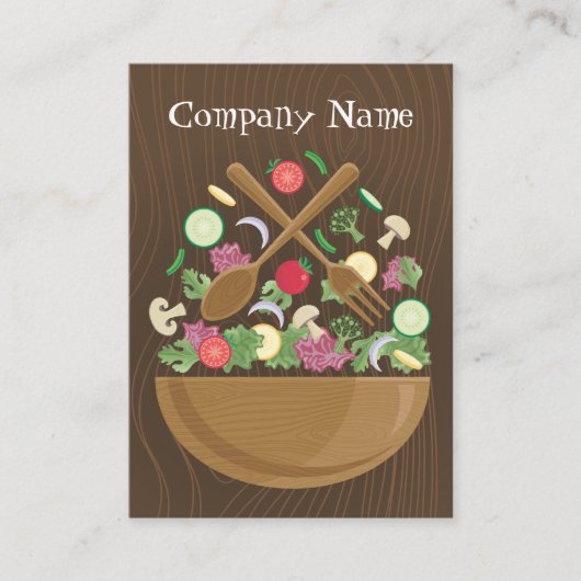 Retro plantaardige kom Visitekaartje (Voorkant)