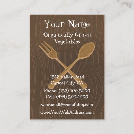 Retro plantaardige kom Visitekaartje (Achterkant)