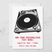 Retro Platenspeler Afbeelding in zwart Kaart (Voorkant)