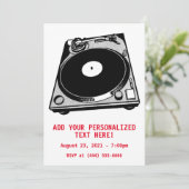 Retro Platenspeler Afbeelding in zwart Kaart (Staand voorkant)