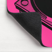 Retro Platenspeler Afbeelding in zwart Muismat (Hoek)