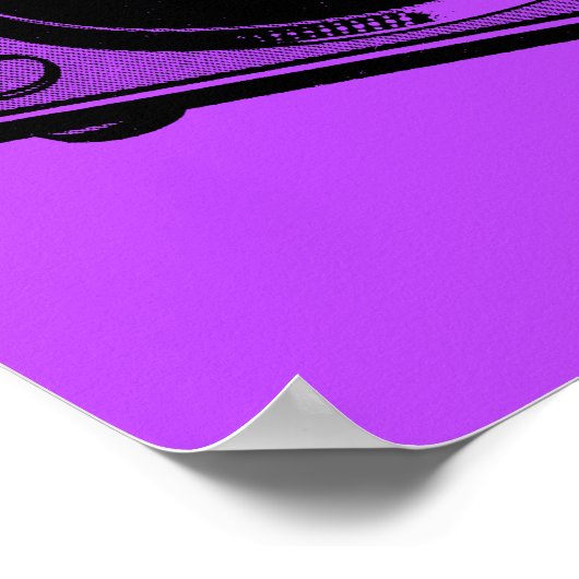 Retro Platenspeler Afbeelding in zwart Poster (Hoek)