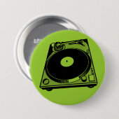 Retro Platenspeler Afbeelding in zwart Ronde Button 7,6 Cm (Voorkant /achterkant)