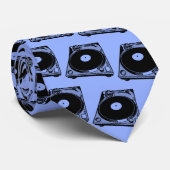 Retro Platenspeler Afbeelding in zwart Stropdas (Opgerold)