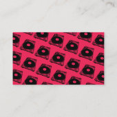 Retro Platenspeler Afbeelding in zwart Visitekaartje (Achterkant)