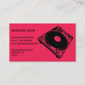 Retro Platenspeler Afbeelding in zwart Visitekaartje (Voorkant)