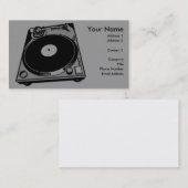 Retro Platenspeler Afbeelding in zwart Visitekaartje (Voorkant / Achterkant)