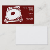 Retro Platenspeler Grafisch in Wit Visitekaartje (Voorkant / Achterkant)