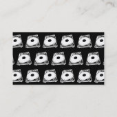 Retro Platenspeler Grafisch in Wit Visitekaartje (Achterkant)