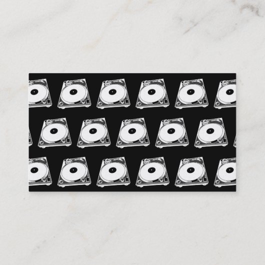 Retro Platenspeler Grafisch in Wit Visitekaartje (Achterkant)