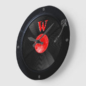 Retro Platenspeler Klok Monogrammable Ontwerp (Hoek)
