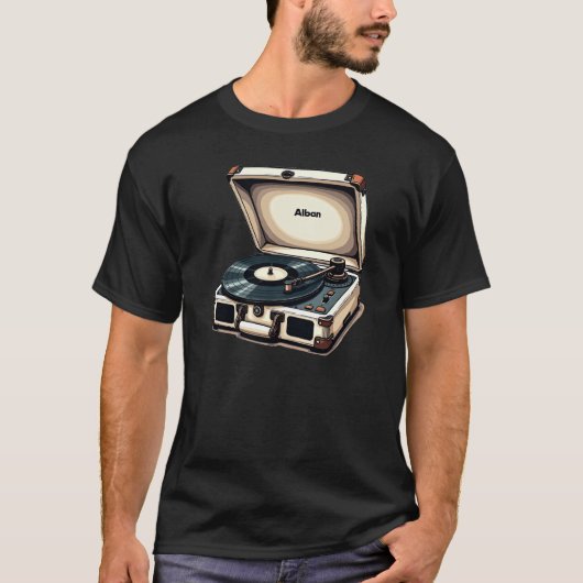 Retro-platenspeler Music T-shirt (Voorkant)