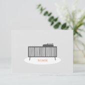 Retro Platenspeler Record kabinet Hartelijk dank Bedankkaart (Staand voorkant)