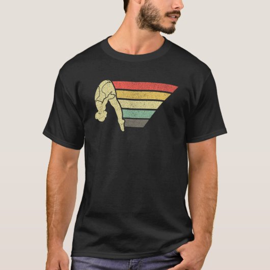Retro Platform Diver  Springboard Diving T-shirt (Voorkant)